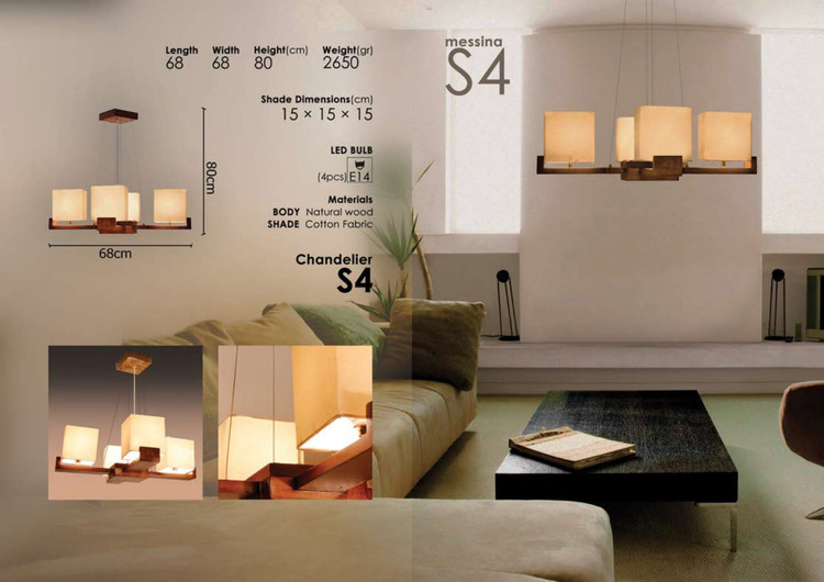 خرید لوستر چوبی