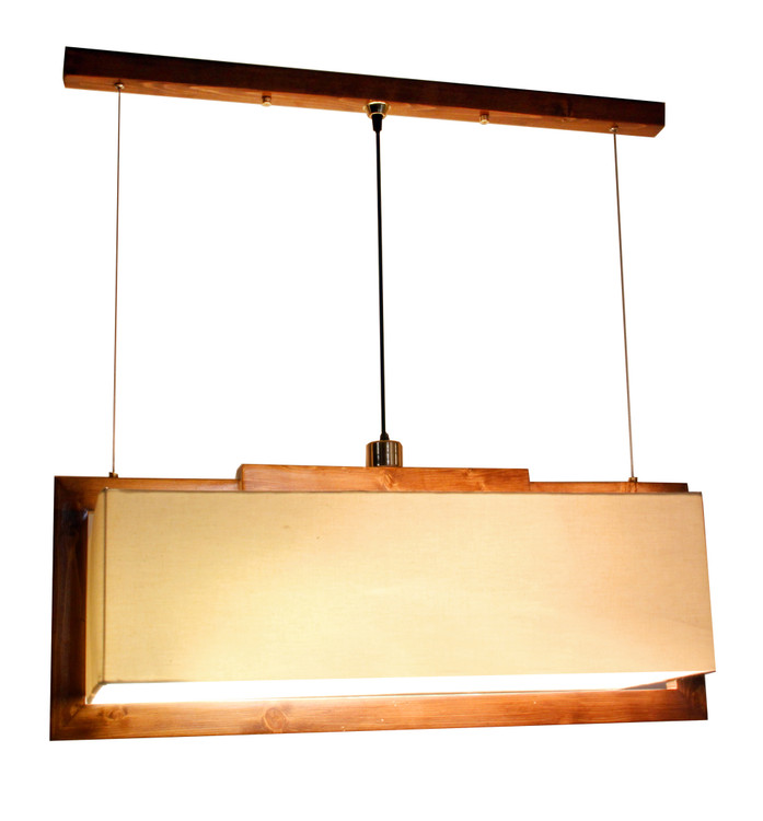 لوستر چوبی سه شعله خطی